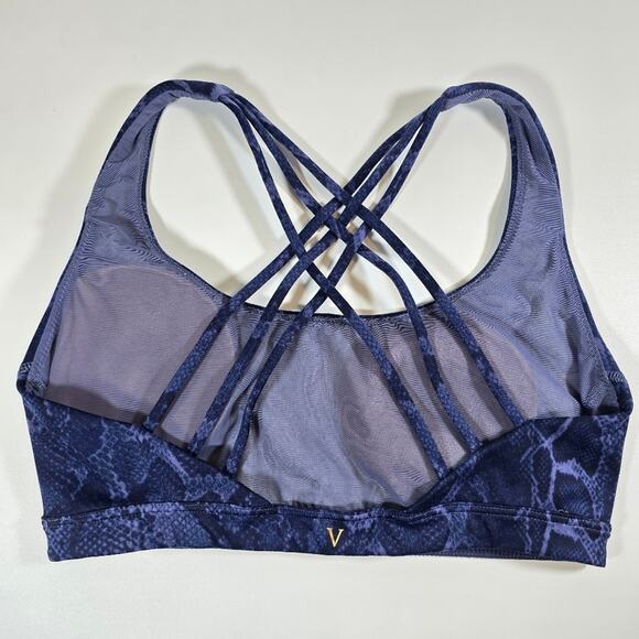 M VICTORIA'S SECRET Strappy Back Light Impact Sport Bra Bralette Sze M Snakeskin - Picture 4 of 8